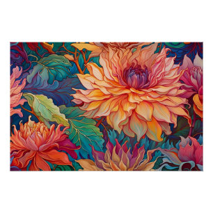 Dahlia Bloemen Tapestry Perfect Poster