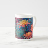 Dahlia Bloemen Tapestry Porselein Kop (Voorkant rechts)