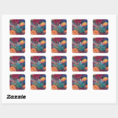 Dahlia Bloemen Tapestry Vierkante Sticker (Vel)