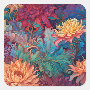 Dahlia Bloemen Tapestry Vierkante Sticker