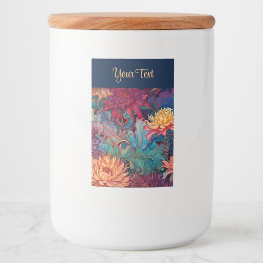 Dahlia Bloemen Tapestry Voedselcontainer Etiket (Voorkant)