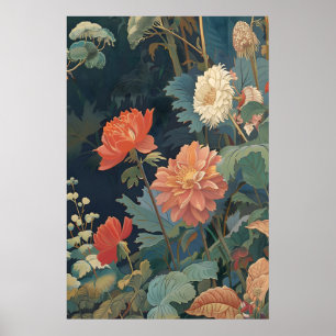 Dahlia bloemendruk botanische tuin wandkunst 10 poster