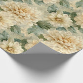 Dahlia Bloempatroon met groen Decoupage Cadeaupapier (Hoek)