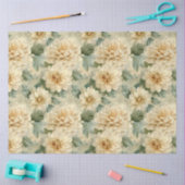 Dahlia Bloempatroon met groen Decoupage Tissuepapier (Craft)