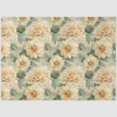 Dahlia Bloempatroon met groen Decoupage Tissuepapier (Voorkant)