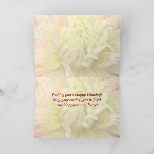 Dahlia Bloom Birthday Kaart (Binnen)