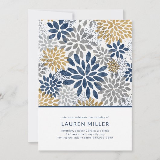 Dahlia Blooms verjaardagsfeest (Voorkant)