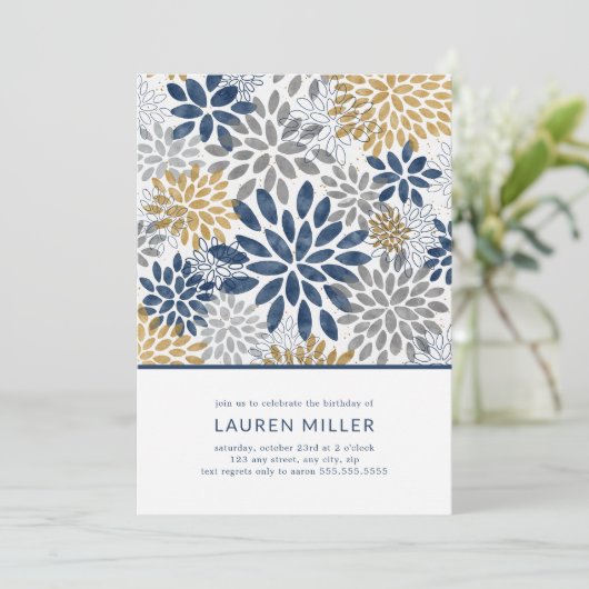 Dahlia Blooms verjaardagsfeest (Staand voorkant)