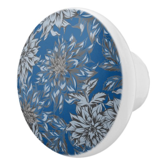 Dahlia Blue Taupe Keramische Pull Keramische Knop (Rechts)