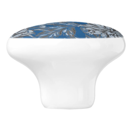 Dahlia Blue Taupe Keramische Pull Knop (Zijkant)