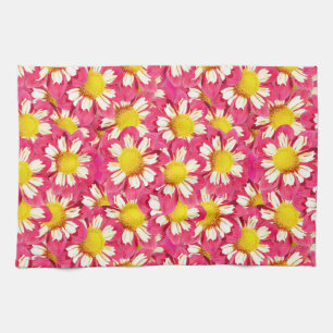Dahlia boeket - koraal en wit met geel theedoek