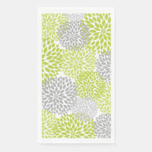 Dahlia Bouquet - chartreuse grijs Servet
