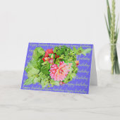  Dahlia Bouquet Happy Birthday Kaart (Voorkant)