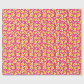 Dahlia bouquet - koraal en wit met geel cadeaupapier (Vlak)