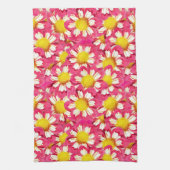 Dahlia bouquet - koraal en wit met geel theedoek (Verticaal)