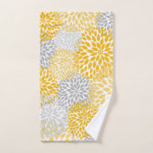 Dahlia Bouquet - mosterdgeel grijs Bad Handdoek (Handdoek)