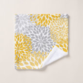 Dahlia Bouquet - mosterdgeel grijs Bad Handdoek (Wasdoekje)