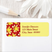 Dahlia bouquet - rood en wit met geel etiket (Insitu)