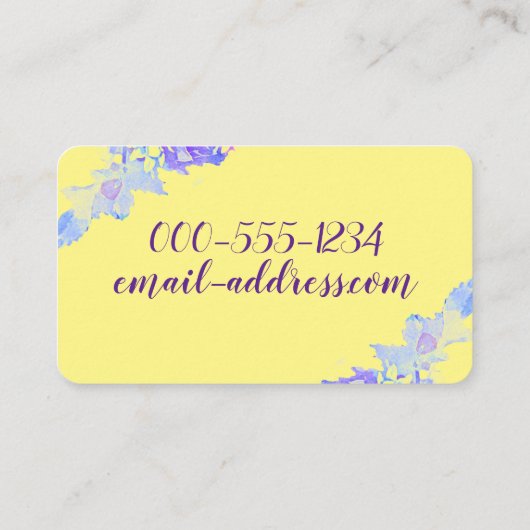 Dahlia Bouquet Waterverf Visitekaartje (Achterkant)