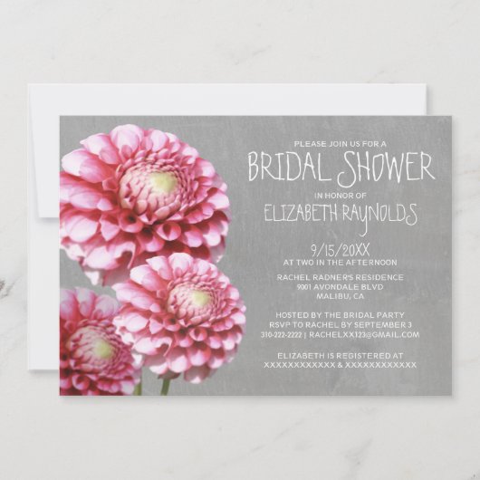 Dahlia Bridal Shower-uitnodigingen Kaart (Voorkant)