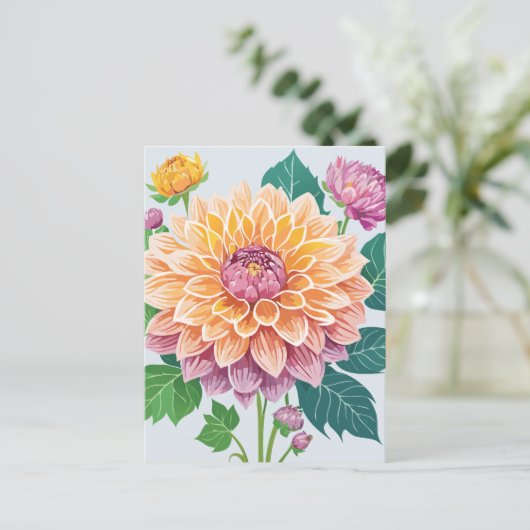  Dahlia Briefkaart (Staand voorkant)