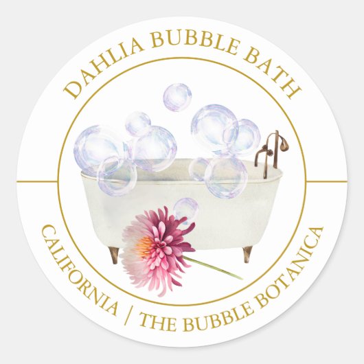 Dahlia Bubble Bath label (Voorkant)
