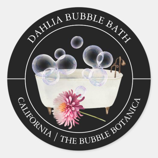 Dahlia Bubble Bath label (Voorkant)