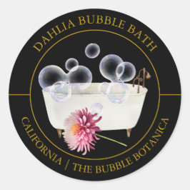 Dahlia Bubble Bath label