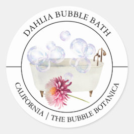 Dahlia Bubble Bath label