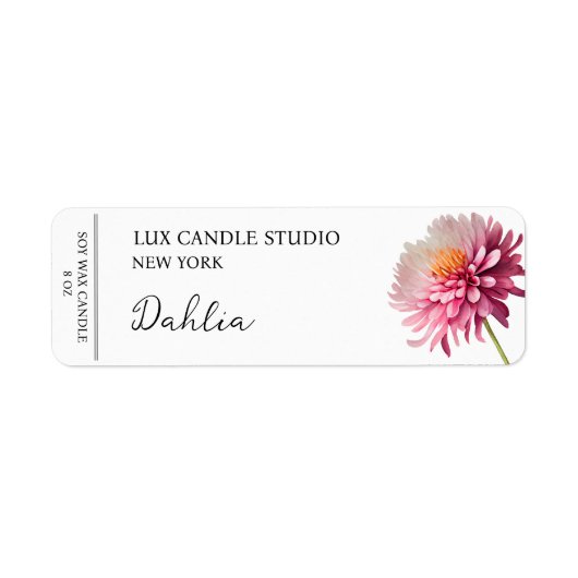 Dahlia Candle Label (Voorkant)