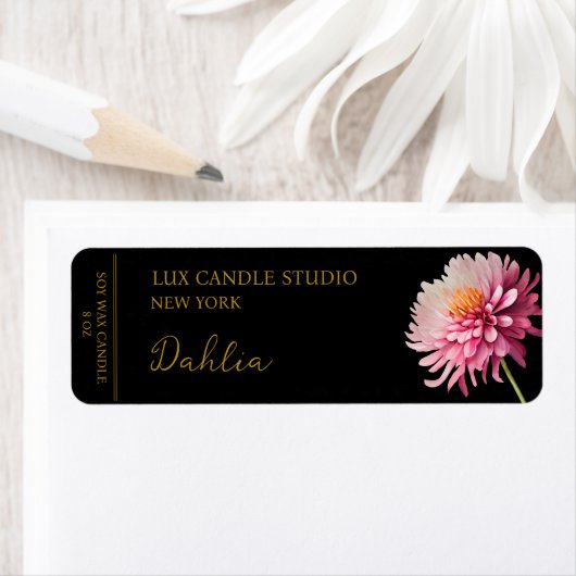 Dahlia Candle Label (Insitu)