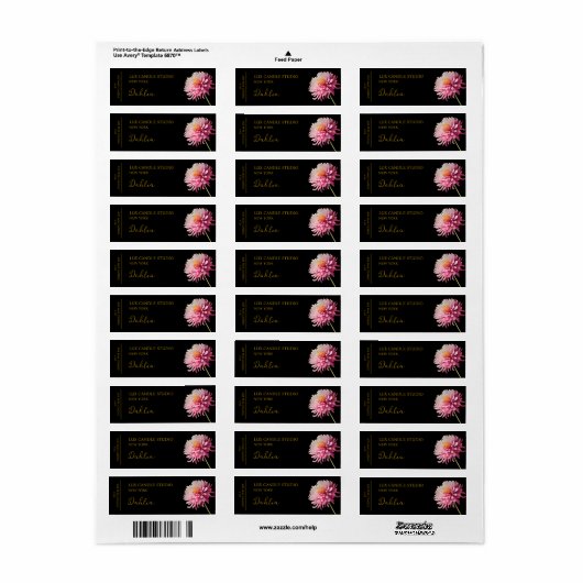 Dahlia Candle Label (Full Sheet)