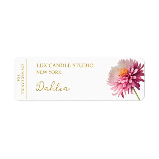 Dahlia Candle Label (Voorkant)