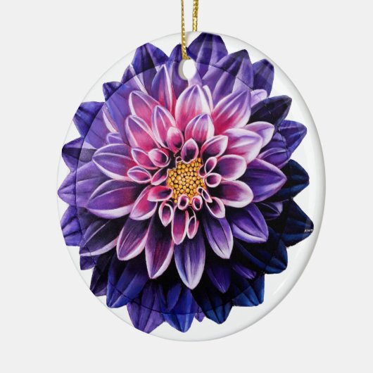 Dahlia Ceramic Ball kerst Ornament (Links)