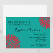 Dahlia Coral and blauwgroen Flower Kaart (Voorkant / Achterkant)