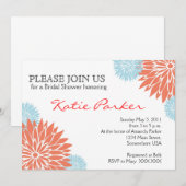 Dahlia Coral and Light blue Flower Kaart (Voorkant / Achterkant)