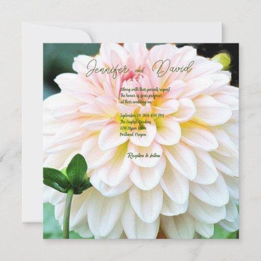 Dahlia Custom bruiloft uitnodiging (Voorkant)