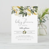 DAHLIA Cute Waterverf Lemon Citrus Baby shower Kaart (Staand voorkant)