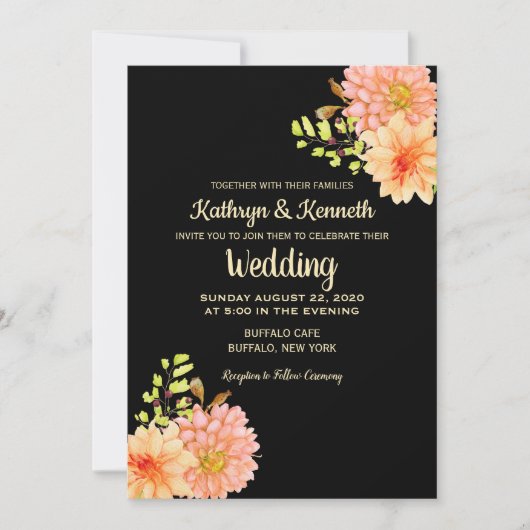 Dahlia & Daisy Spring Country Weddenschap Kaart (Voorkant)