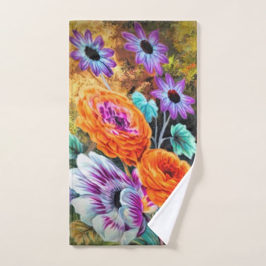 Dahlia daisy tuin bloemengroen goud sinaasappel bad handdoek (Handdoek)