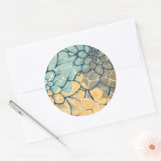 Dahlia Dance I Ronde Sticker (Envelop)