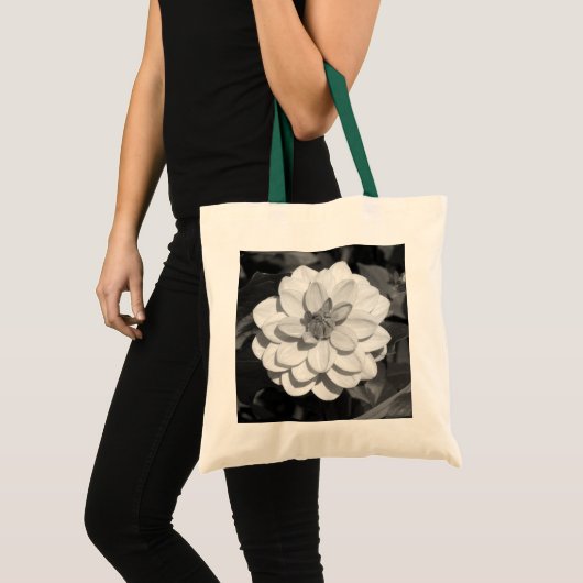 Dahlia 'David Howard' B&W Tote Bag (Voorkant (product))