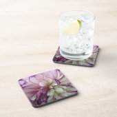 Dahlia Design Set van 6 Square Cork Onderzetters (Rechterzijde)