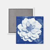 Dahlia - Digitaal cyanotype Magneet (Voorkant / Achterkant)