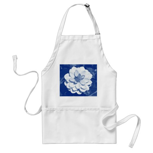 Dahlia - Digitaal cyanotype Standaard Schort (Voorkant)