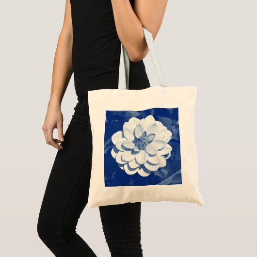 Dahlia - Digitaal cyanotype Tote Bag (Voorkant (product))