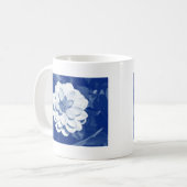 Dahlia - Digitale Cyanotype Koffiemok (Voorkant links)
