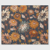 Dahlia en chrysanthema's met een naadloos patroon, cadeaupapier (Vlak)