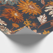 Dahlia en chrysanthema's met een naadloos patroon, cadeaupapier (Hoek)