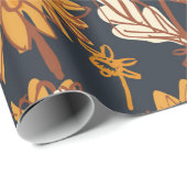 Dahlia en chrysanthema's met een naadloos patroon, cadeaupapier (Rol Hoek)